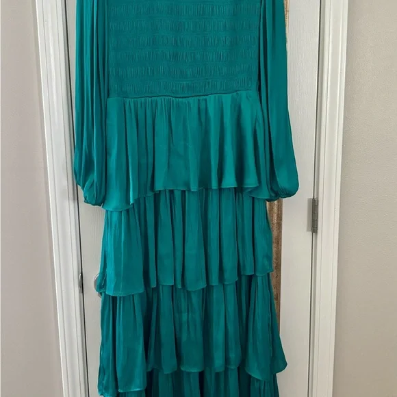 Dresses | Strut Bolt Emerald Green Ruffled Maxi Dress | Poshmark